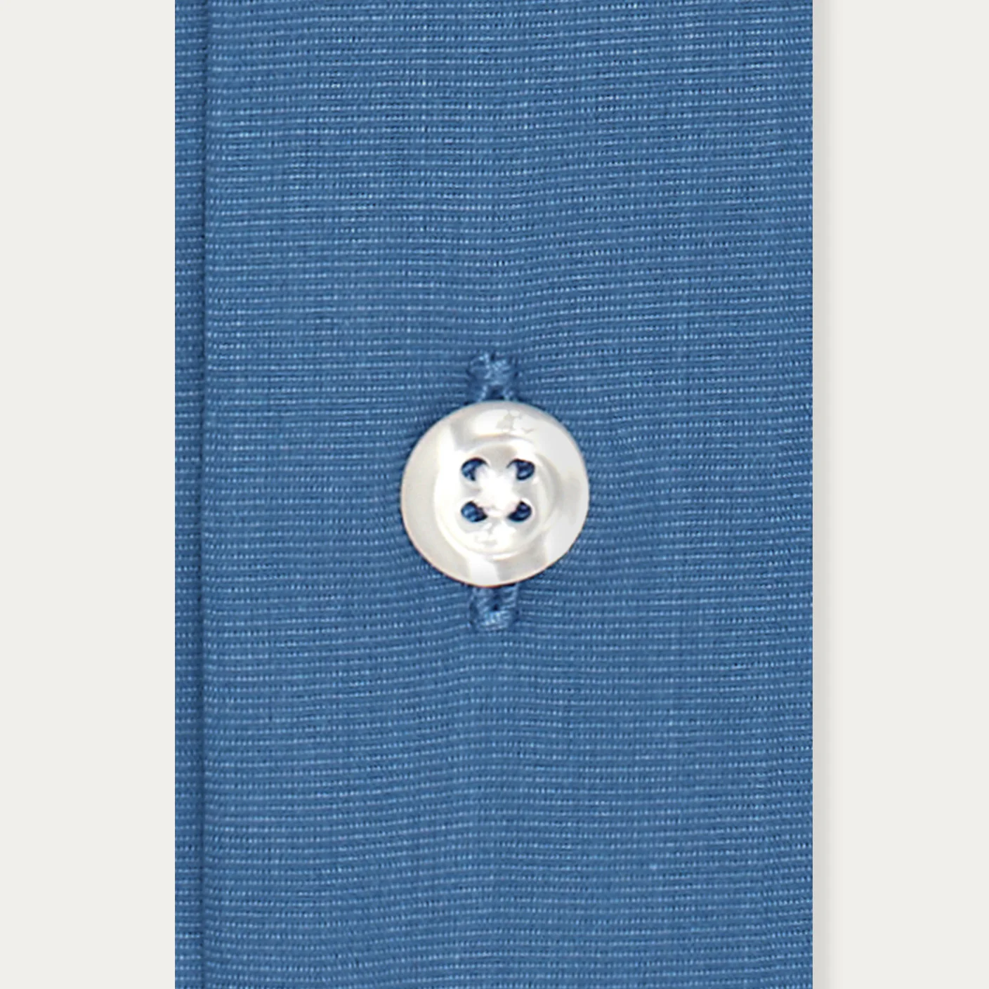 Petrol blue double-twisted poplin shirt
