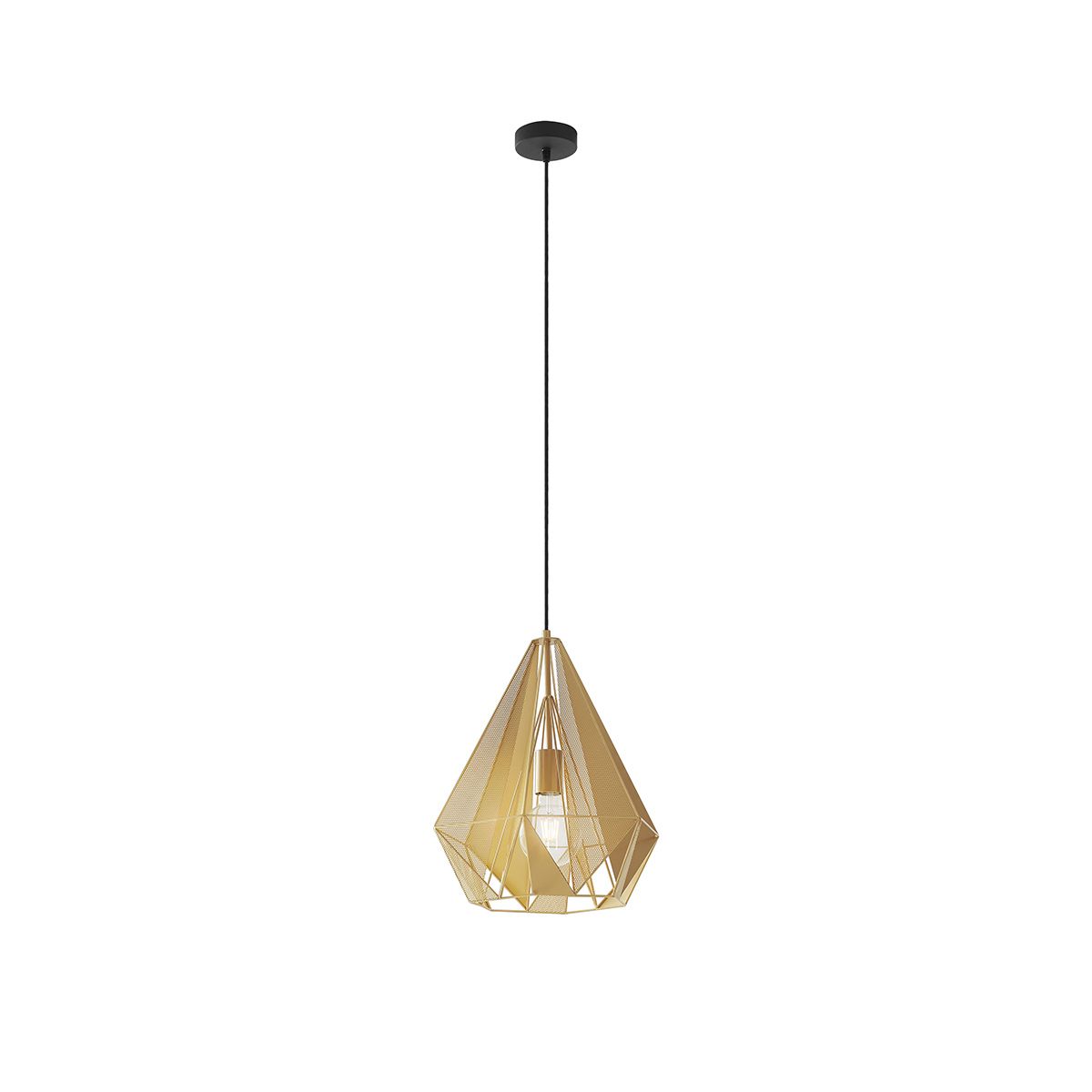 Industriële hanglamp goud met mesh - Carcass