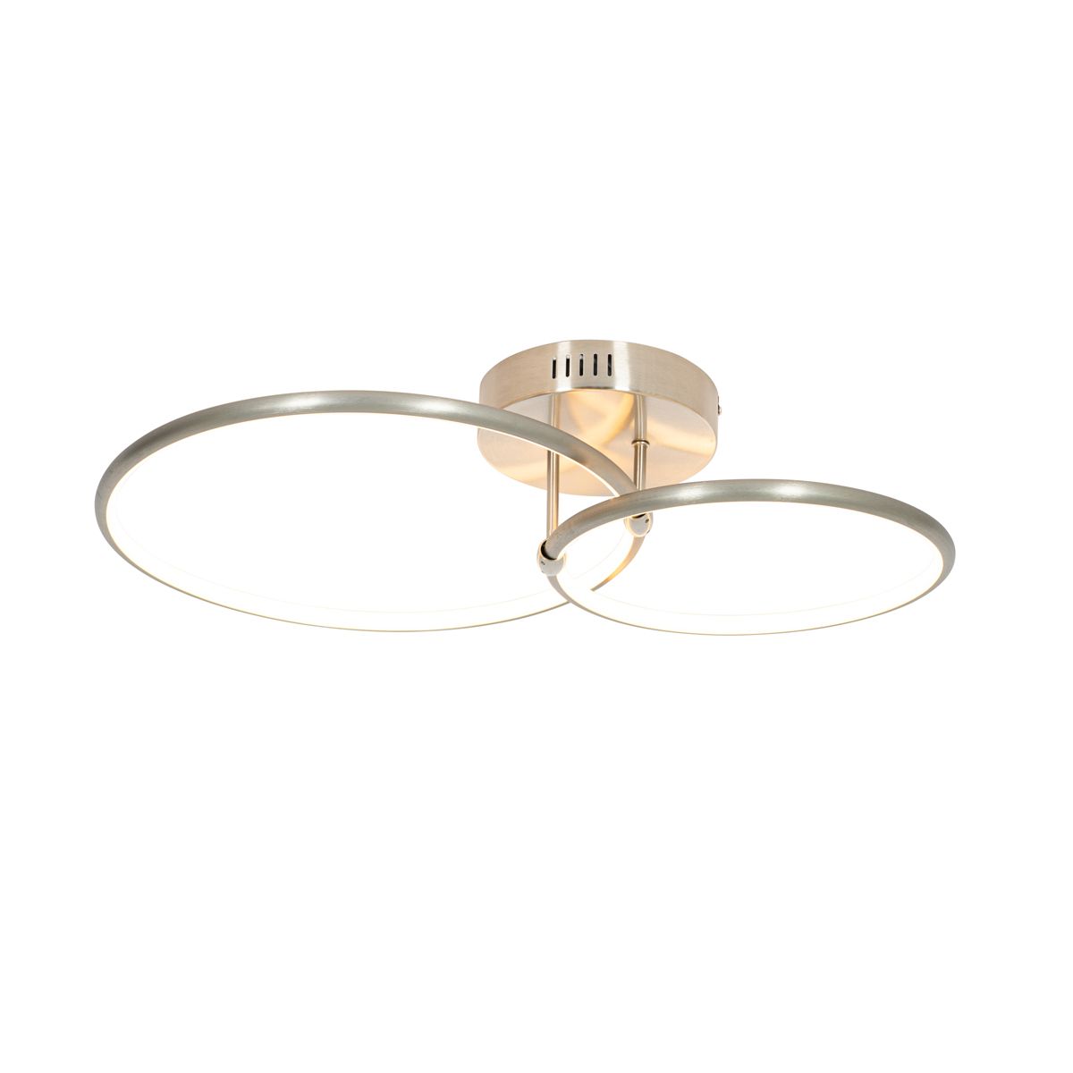 Design plafondlamp staal incl. LED 3-staps dimbaar 2-lichts - Joaniqa