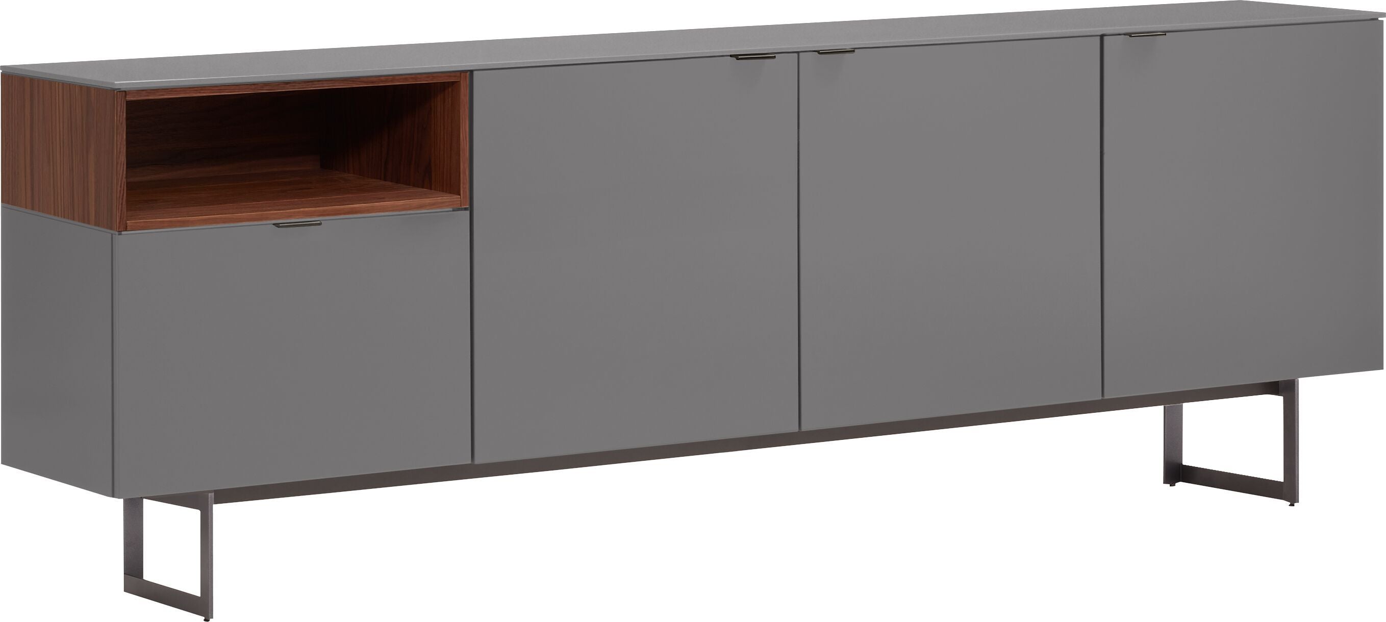 Sideboard - Mittelgrau / B: 196.0 cm x T: 40.0 cm x H: 82.6 cm