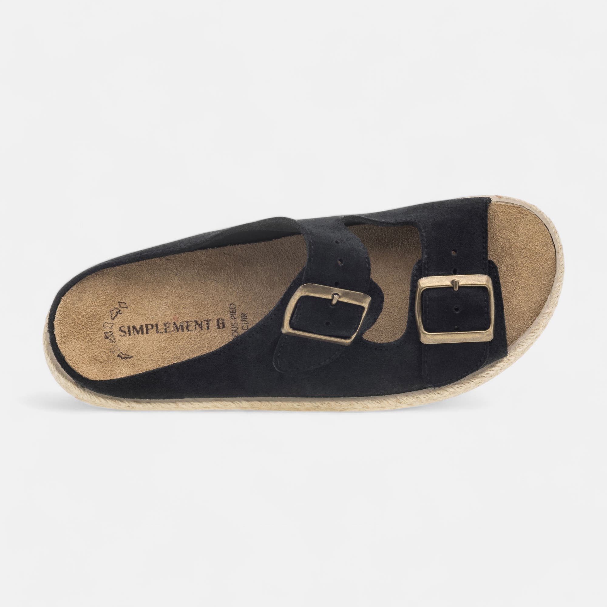 Sandales Femme en cuir noir