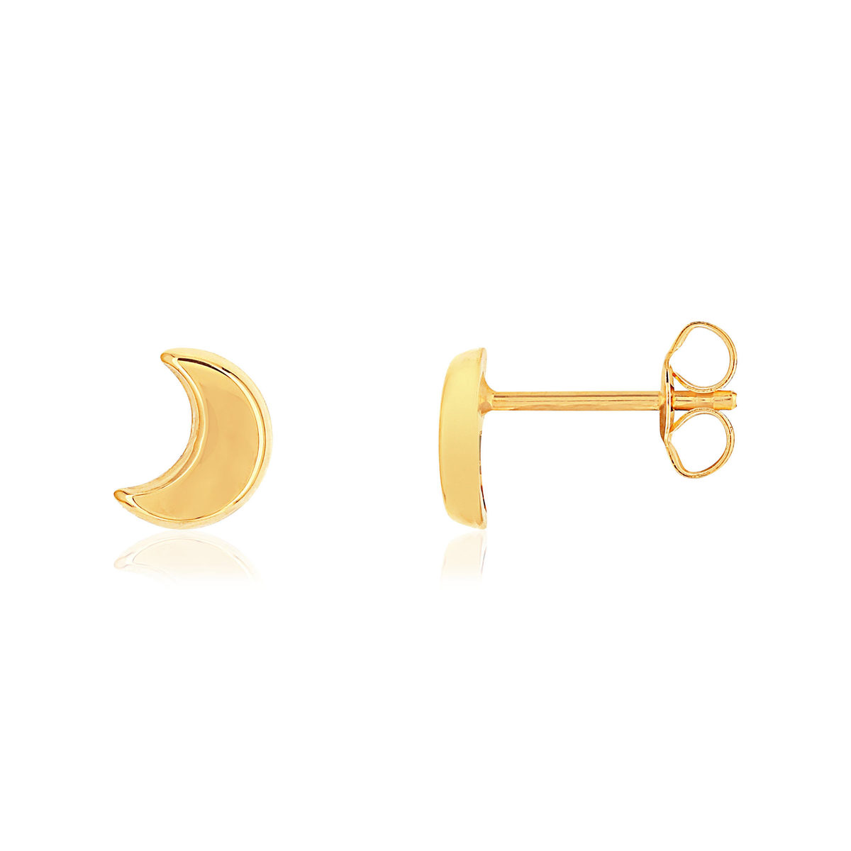 Boucles d'oreilles or jaune 375 lune