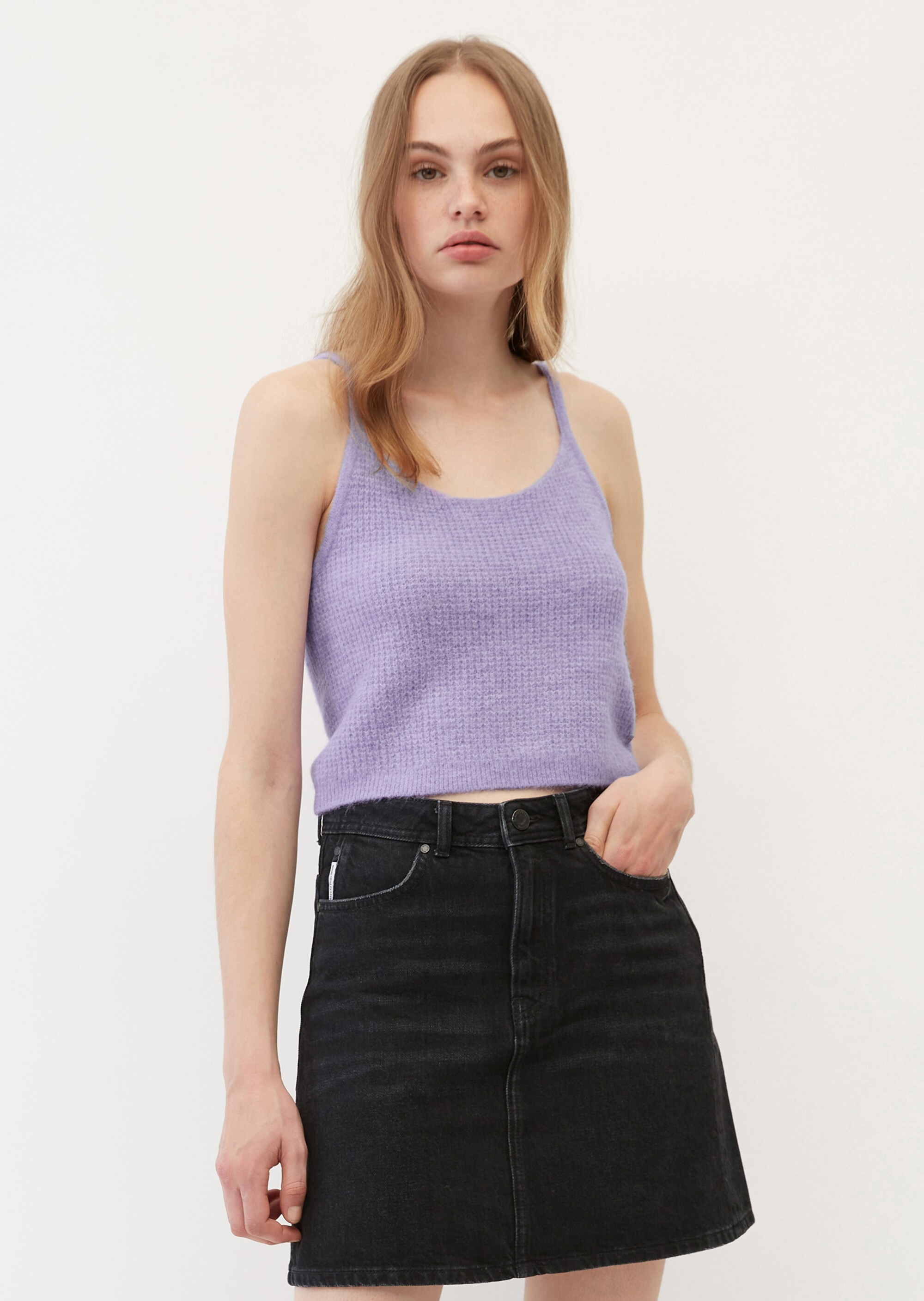 Crop-Top regular aus softem Alpakawolle-Mix