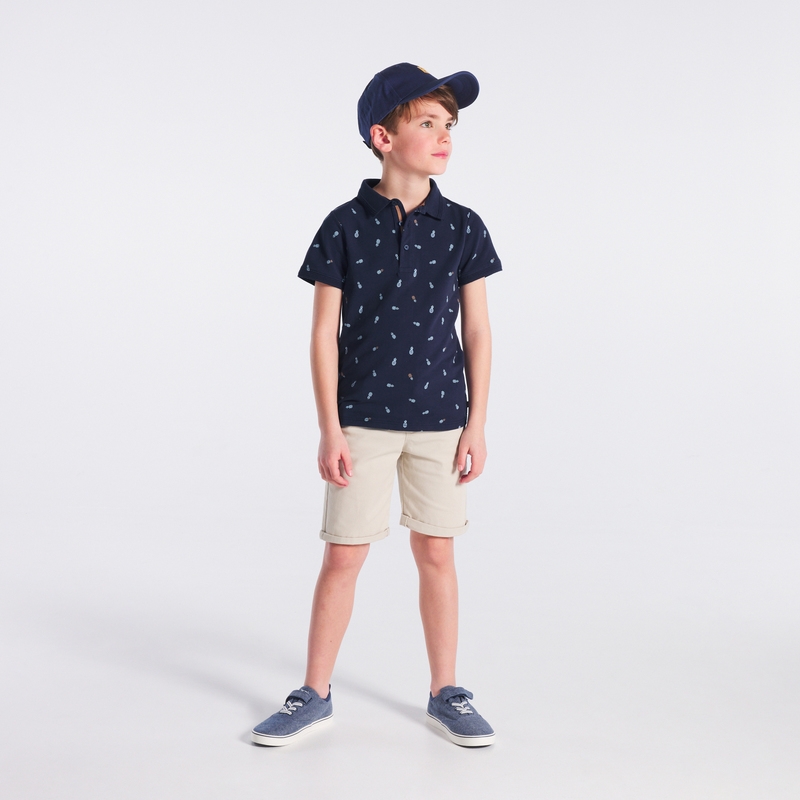 Polo imprimé bleu garçon