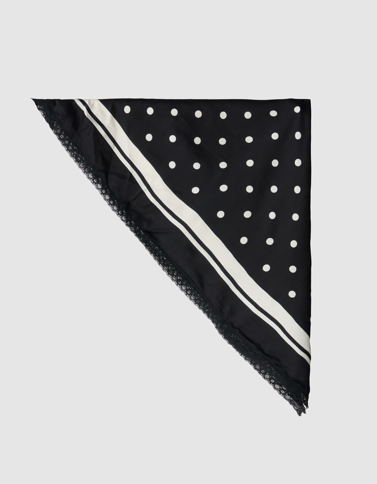 Kanten Polkadot Sjaal Zwart/Wit