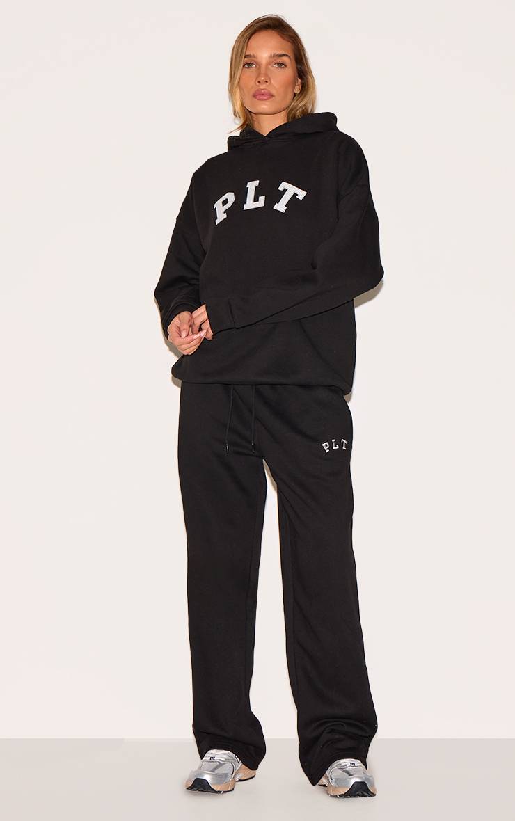Vintage Black Wash Jogging Large Oversize Avec Logo PLT