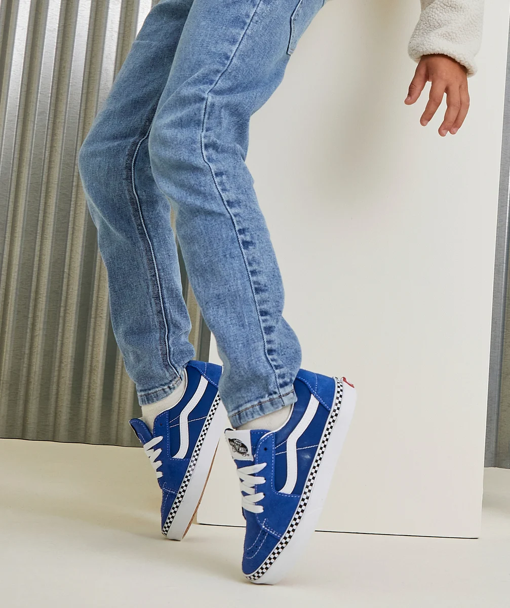 VANSBASKETS BLEUES ET DAMIER UY SK8-LOW