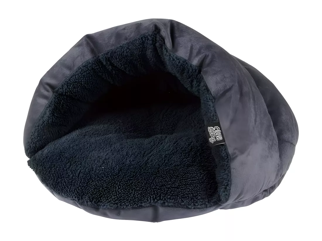 Niche en forme de chausson pour animaux - Gris anthracite - L 45 x l 22 cm - Gamme Sweet Cat