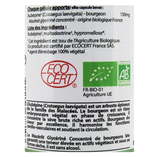 Vit'all+ Gemm'Vital Espinheiro-alvar Orgânico 60 cápsulas vegetais