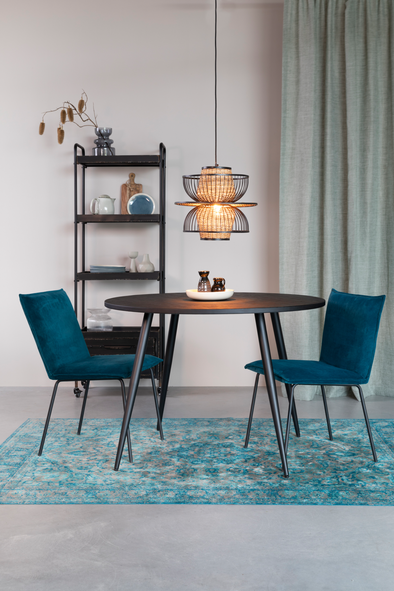 Eettafel Mo  rond zwart  110 cm