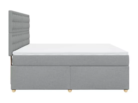 Sommier à lattes de lit avec matelas Gris clair 180x200cm Tissu
