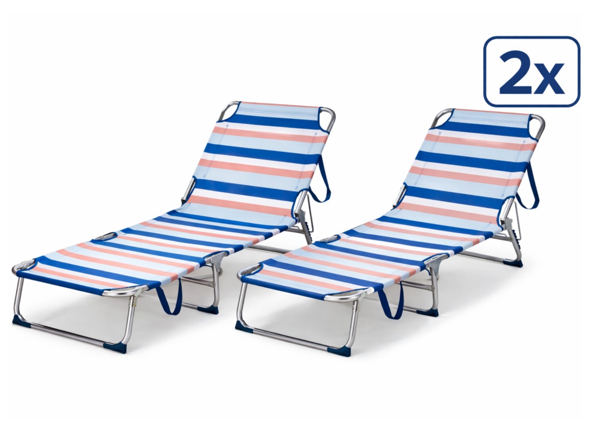 HEM set van 2 aluminium opvouwbaar ligbedden - Blue