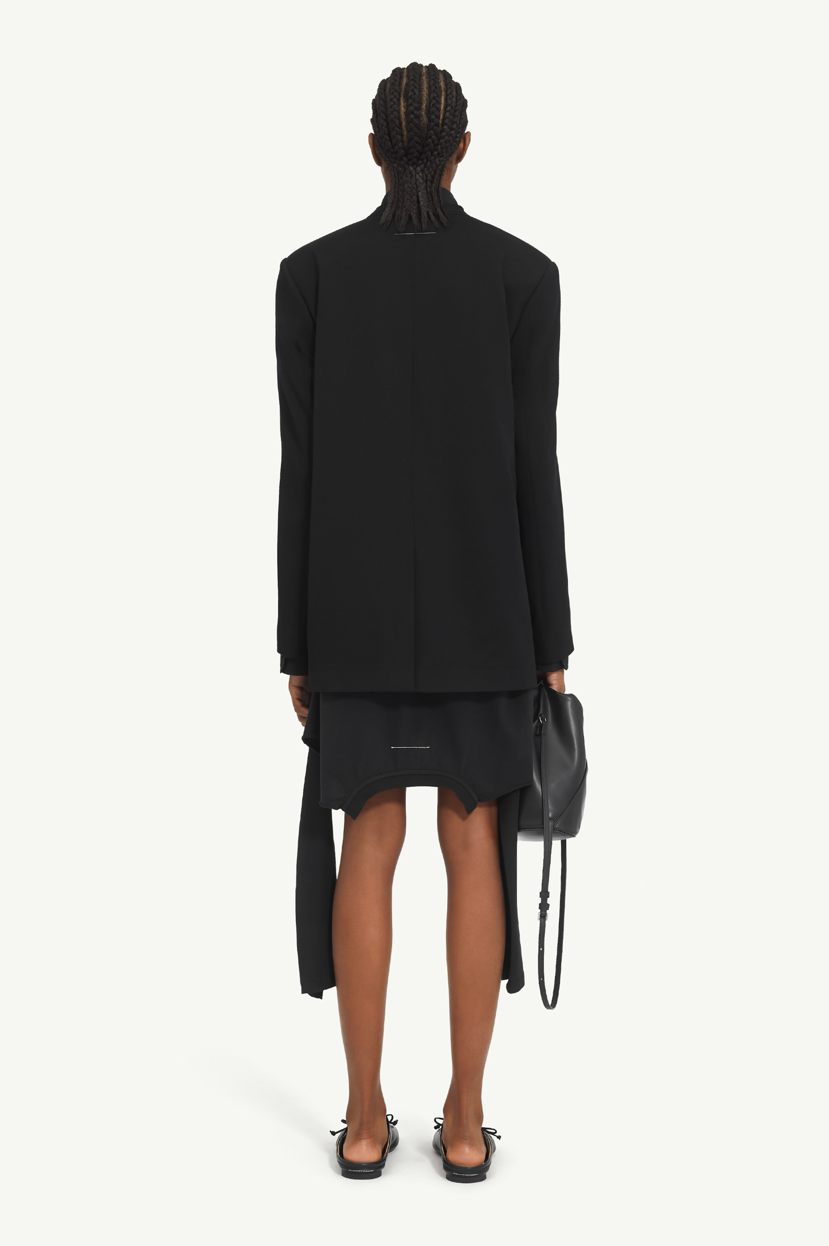 Veste de tailleur sans col en laine pour femme | MM6