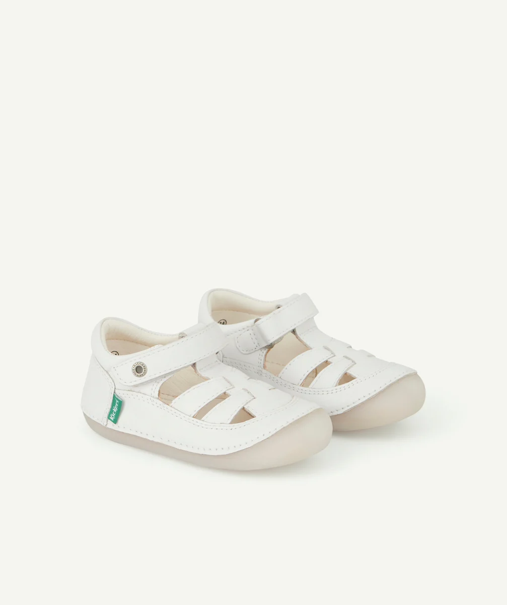 KICKERSSANDALES BÉBÉ SUSHY BLANC EN CUIR