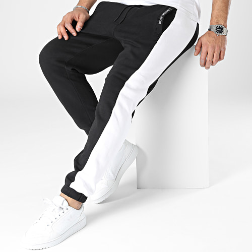 Pantalon Jogging Embroidery Logo Colorblock 3155 Noir Blanc