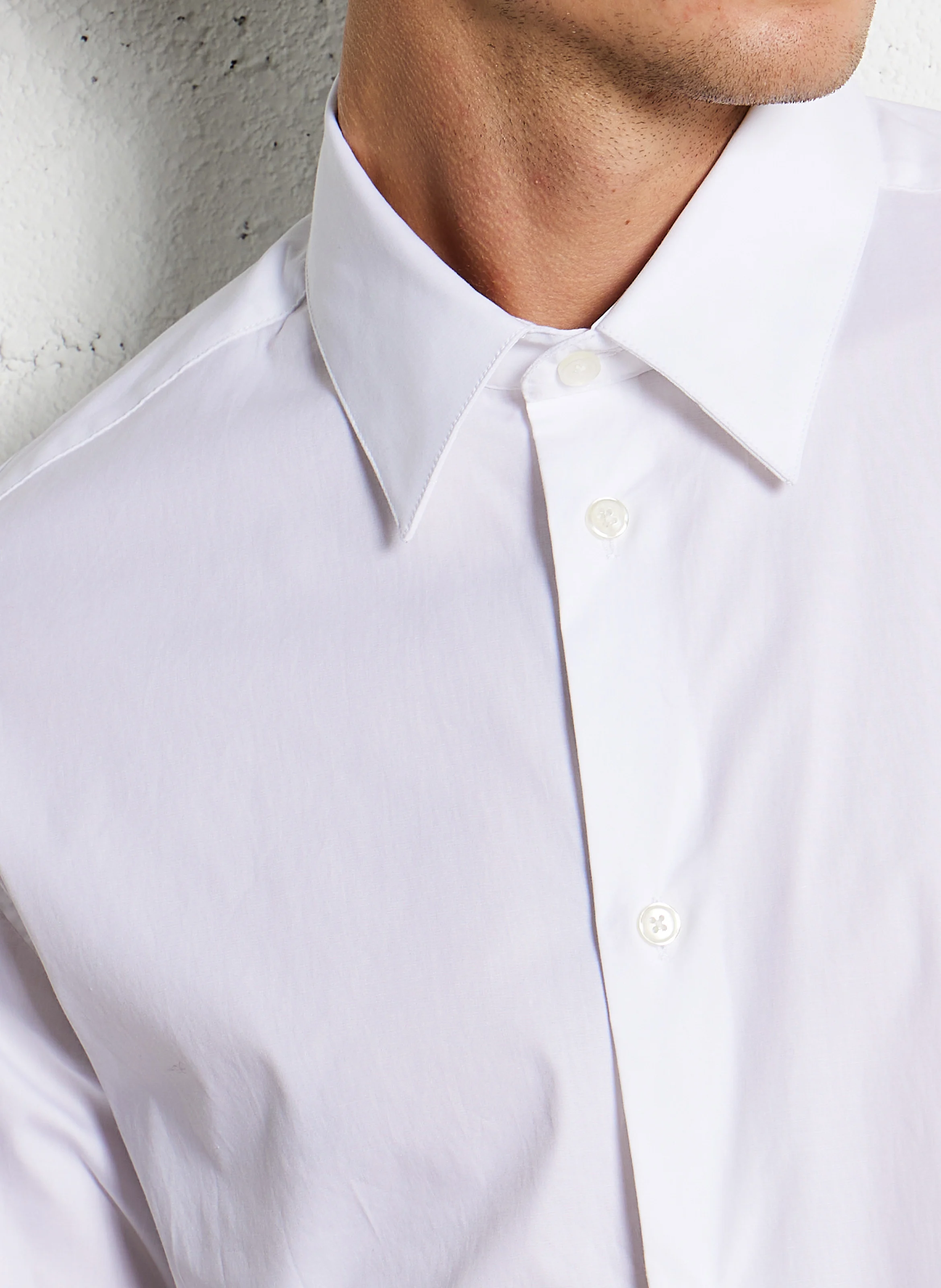 ESTRETCH - Chemise slim-fit en coton mélangé | Blanc