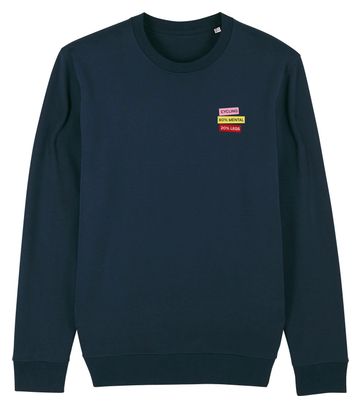 Sweat Unisexe Çois 'Cycling : 80% Mental 20% Legs' Bleu
