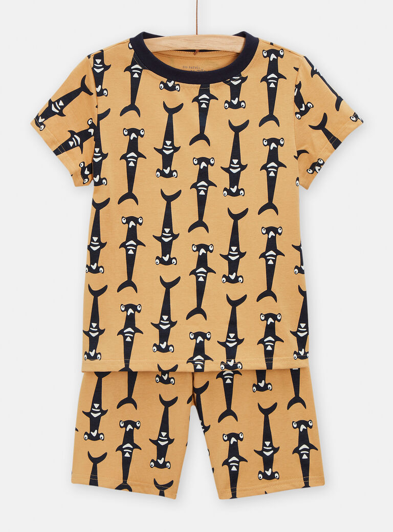 Pyjama beige imprimé requin pour garçon