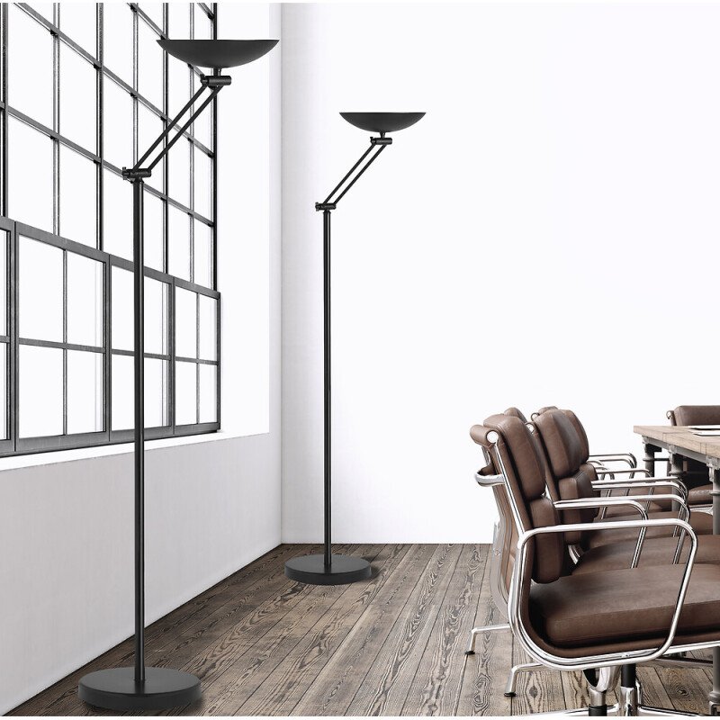 Lampadaire led first unilux articule prise europe noir
