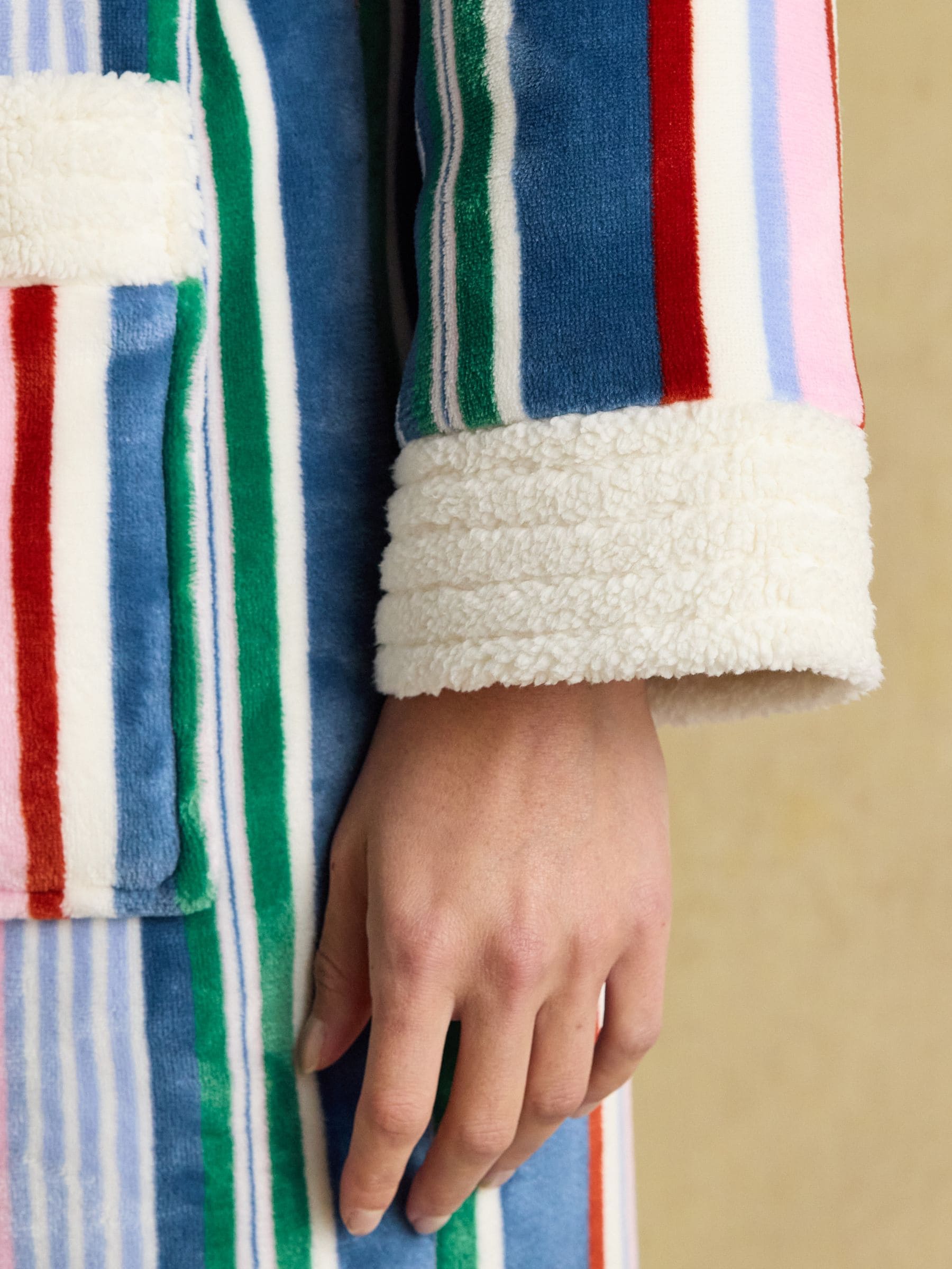 Meerdere strepen - Joules Matilda - Zachte fleece badjas