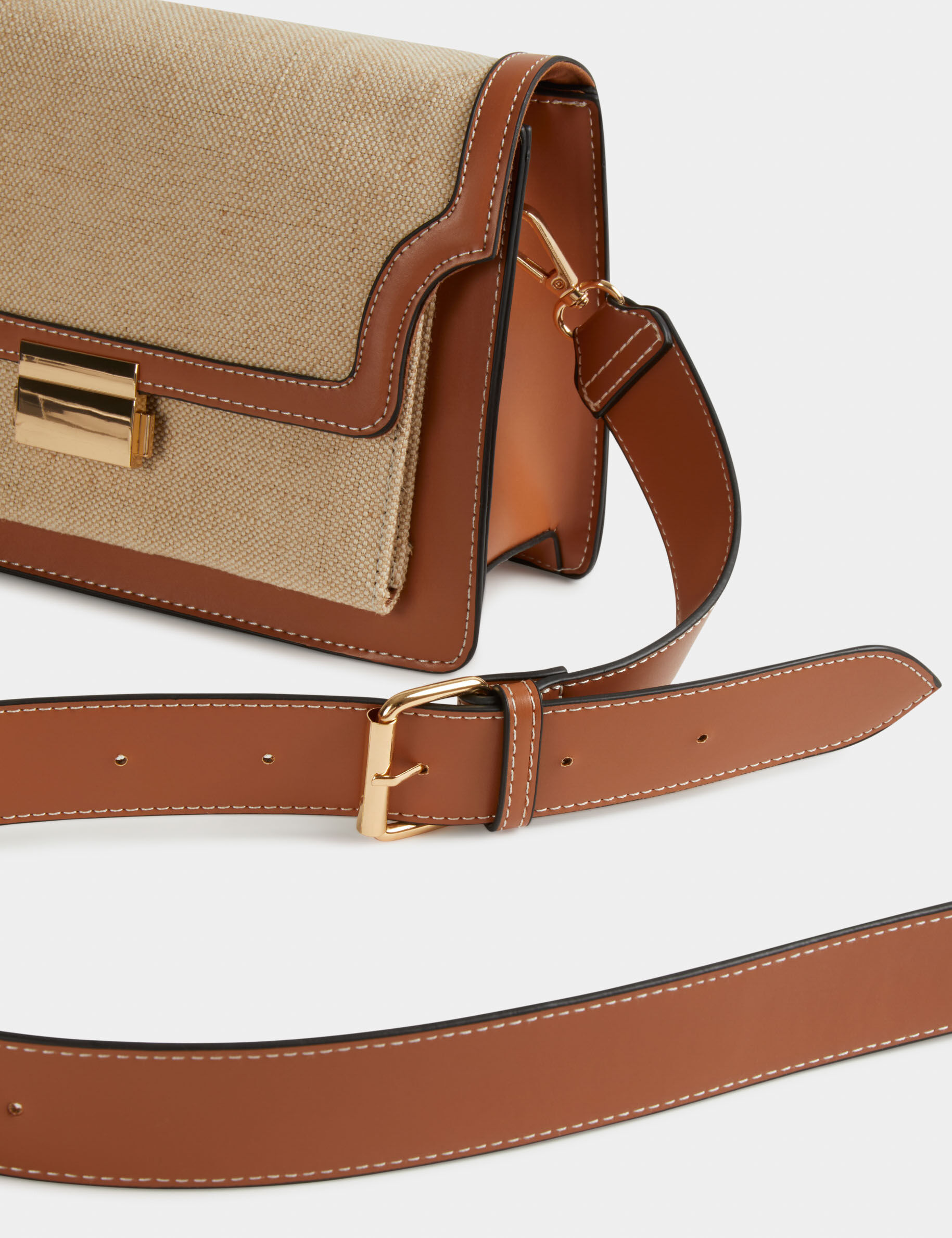 Sac à rabat en bandoulière marron femme - marron