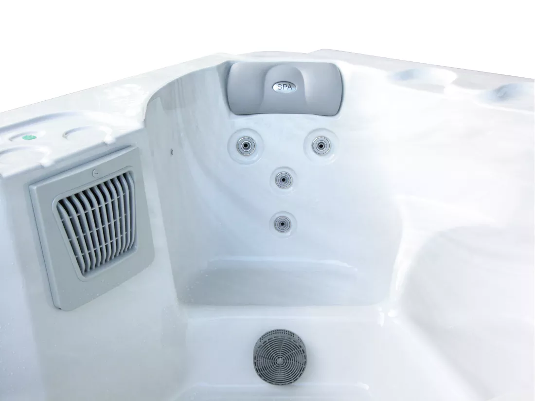 SPA 4 places blanc perlé avec bâche - 16 jets - L210 x P152 x H76 cm - Système BALBOA - LULA IV