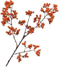 Silk-Ka kunsttak met bessen oranje 30 cm