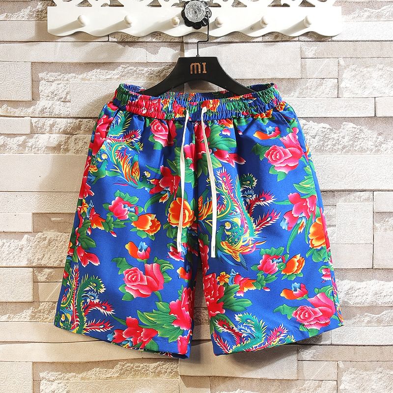 Fireon - Wijde shorts met trekkoord in de taille en bloemenprint