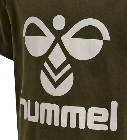 Hummel T-shirt - hmlTres - Dark Olive m. Logo
