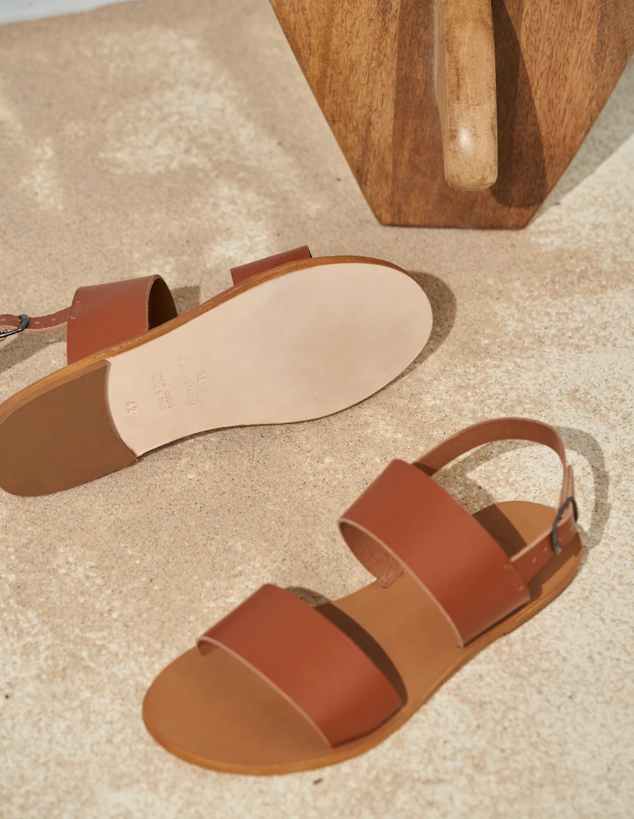 Sandales Etienne - Cuir cognac