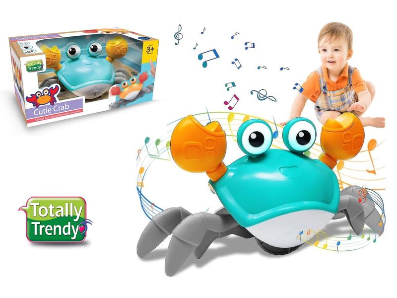 Totally Laufende Krabbe mit Sound & Sensor Niedliches Krabbelspielzeug mit Musik