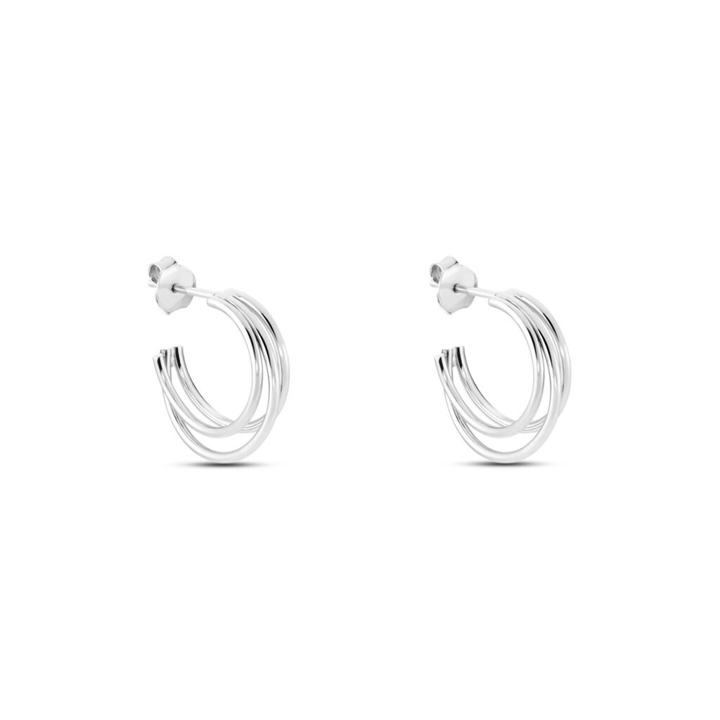 Créoles Argent Blanc Jukka