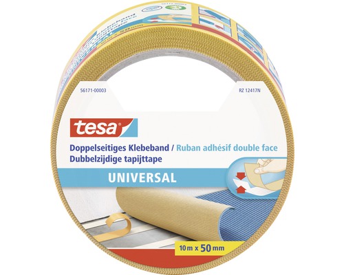 tesa dubbelzijdige plakband, universeel, geel, 10m x 50mm