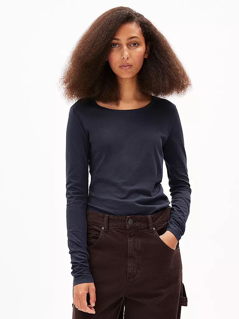 ARMEDANGELS Langarmshirt ENRICCAA dunkelblau