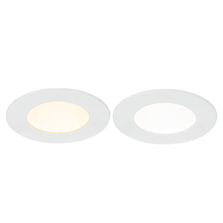 3 spots encastrables Karluk LED intégrée variation de blancs IP65 500lm 6.5W Ø8xH.2,4cm blanc GoodHome