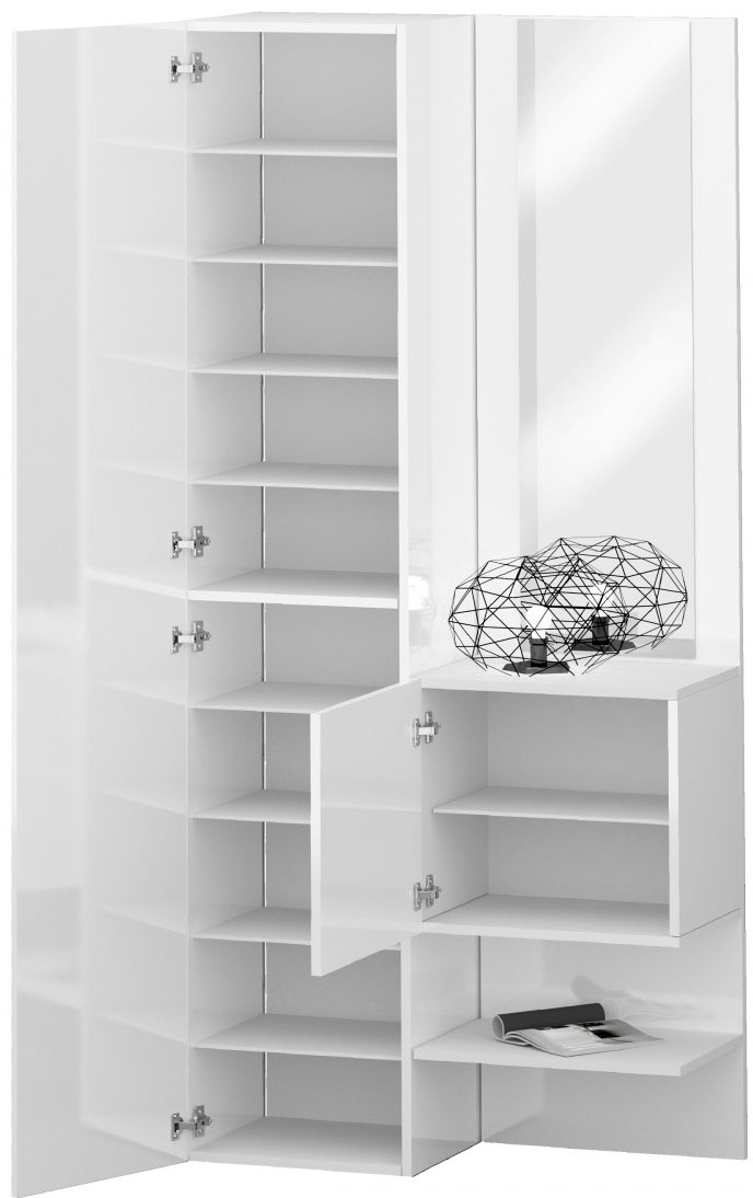 INOSIGN Garderoben-Set »Kompakt« 2-er set: grosser Schuhschrank,kleiner Schuhfach mit Spiegel und Ablage, 2 Stk. tlg.