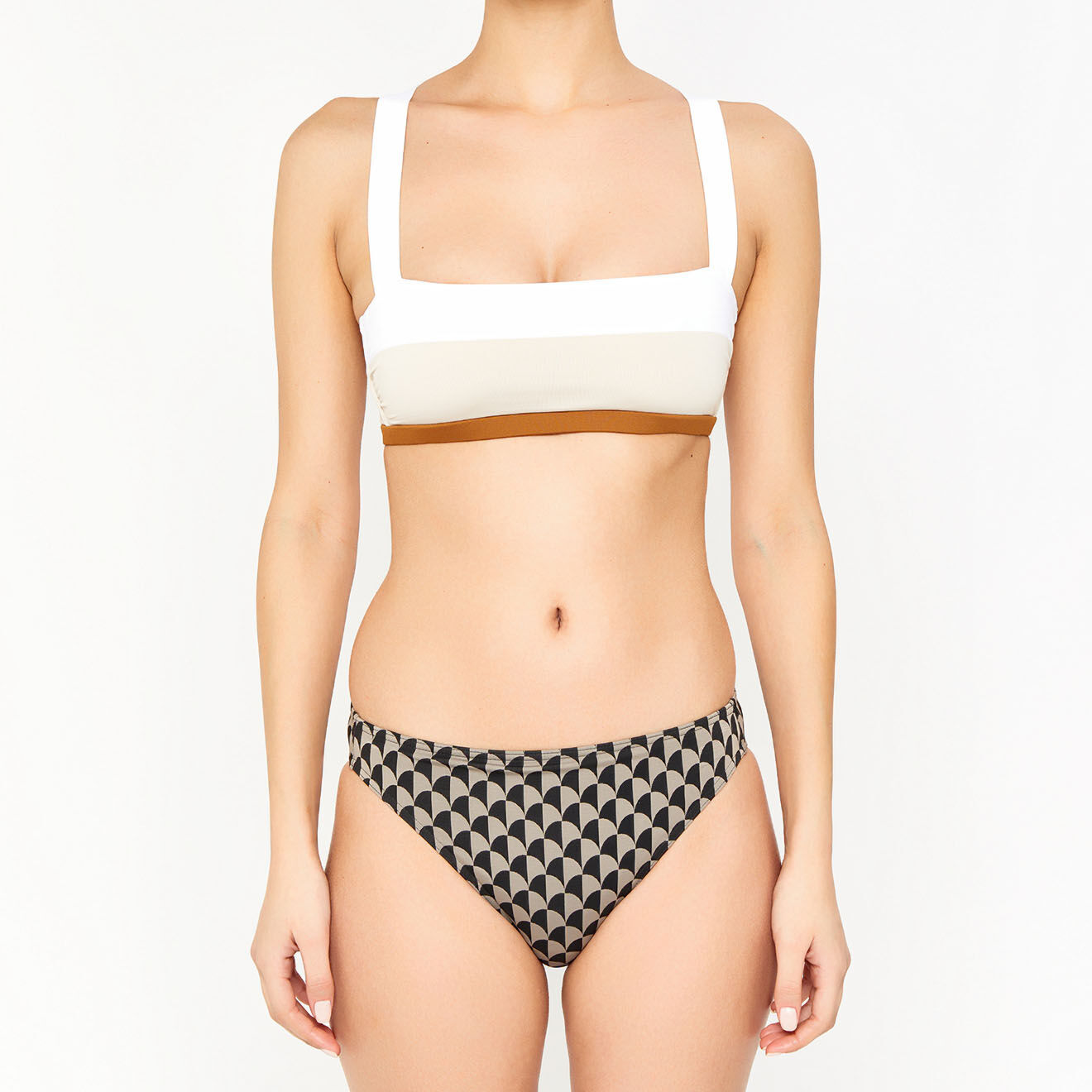 Iodus Haut de maillot de bain Pantxoa beige/blanc/marron