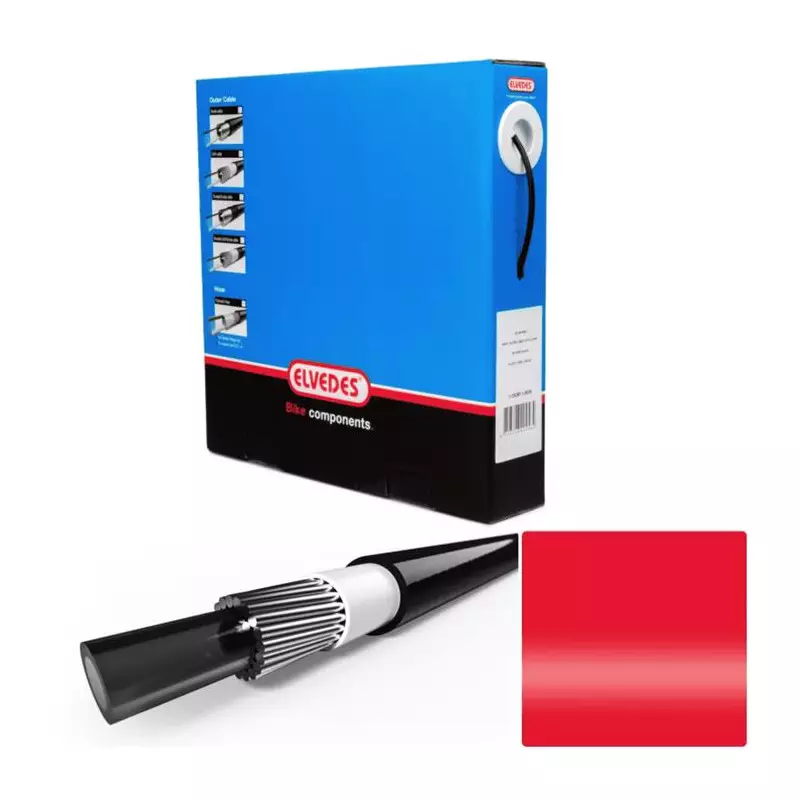ELVEDES 30m Gaine de transmission Red avec liner diamètre 4,2mm