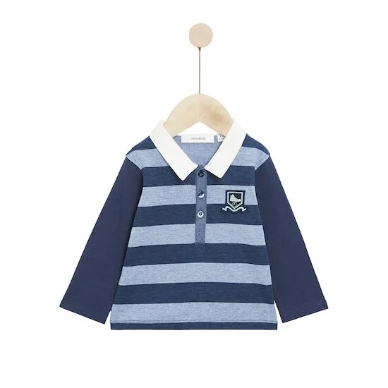 Bleu Château Polo manches longues   Stipe Big        de               Marèse