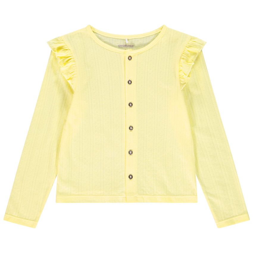 Gilet en maille pour fille - Jaune
