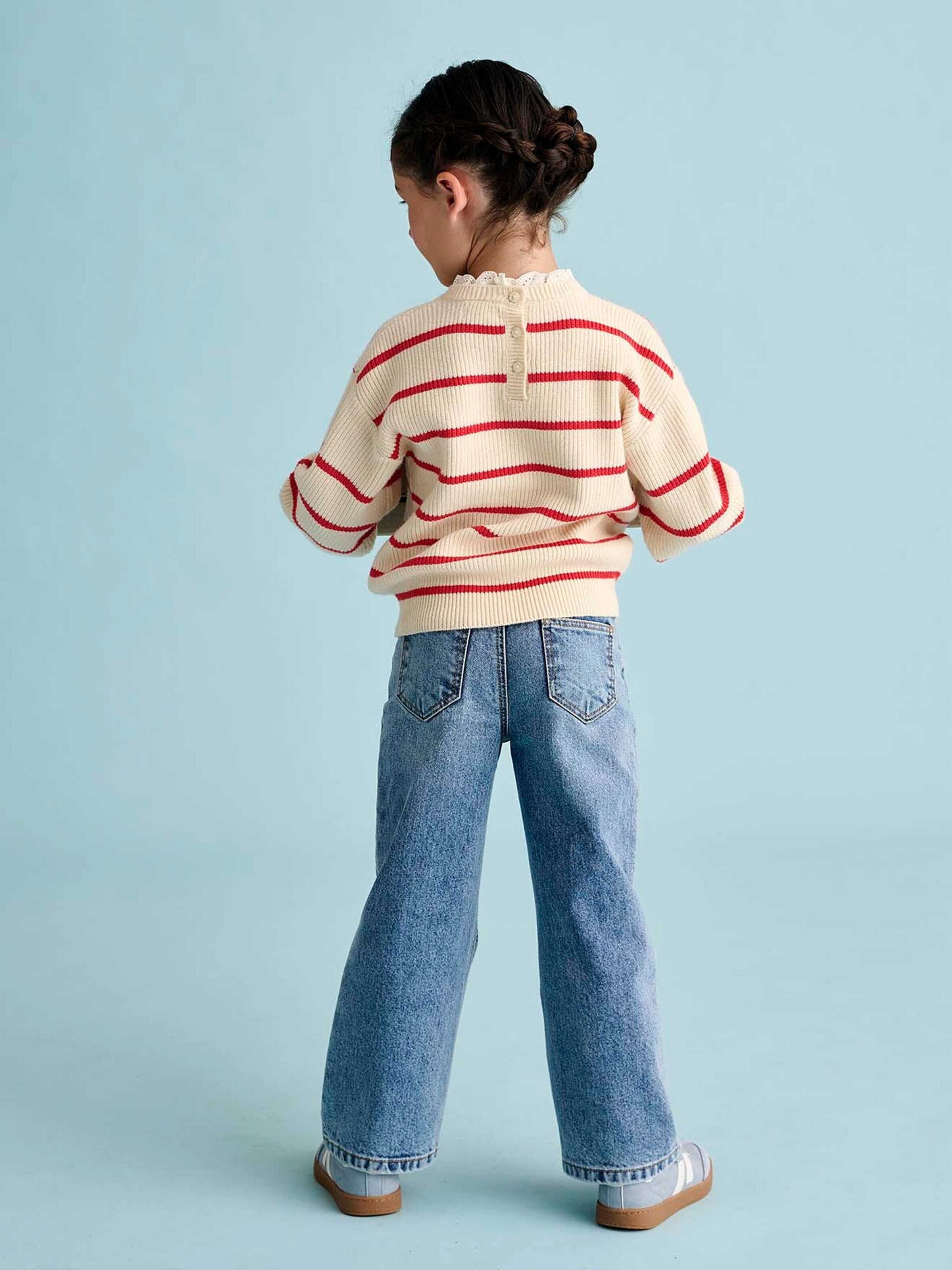 Vertbaudet Weite Mädchen Jeans, Hüftweite REGULAR mittelblau