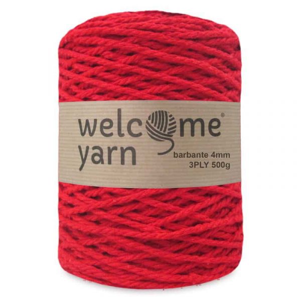 Welcome Yarn Fio Macramê Barbante 3Ply 3,5mmx100M Vermelho 07
