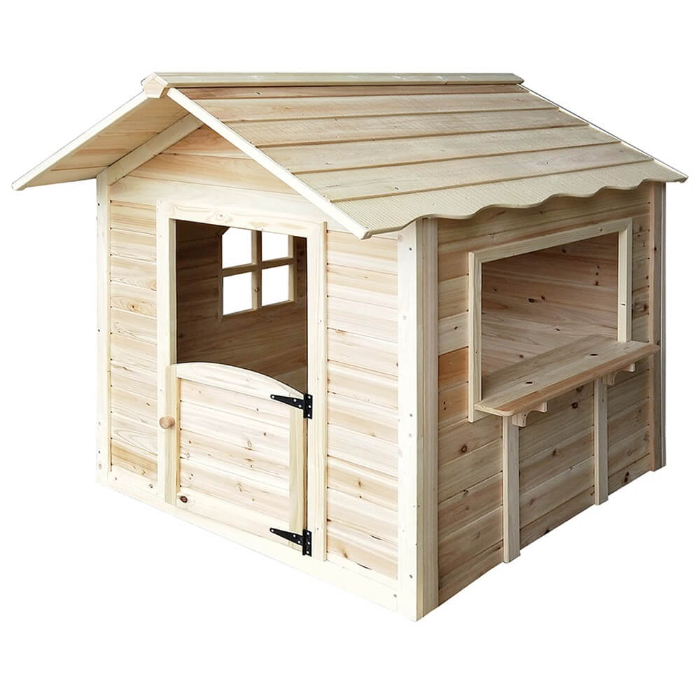 Home Deluxe - Speelhuis - THE GREAT PALACE Natural - 118 x 138 x 132 cm - zonder bank - FSC-gecertificeerd kinderspeelhuis, incl. montagemateriaal | Tuinhuis, houten huis, kinderspeelhuis