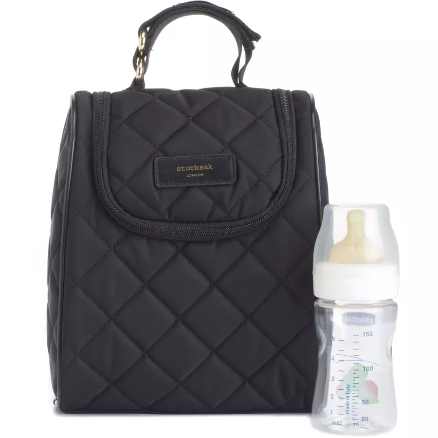 storksak Wickelrucksack Poppy Quilt Black