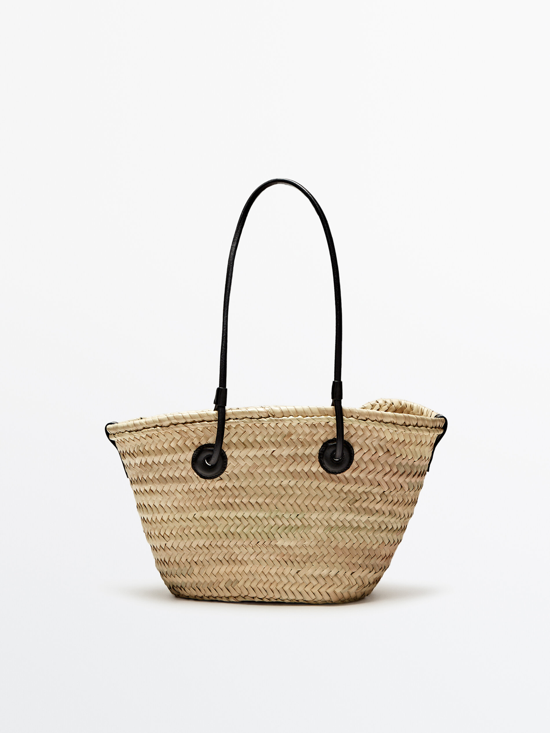 Bolsa de vime trançado + nécessaire removível - PRETA