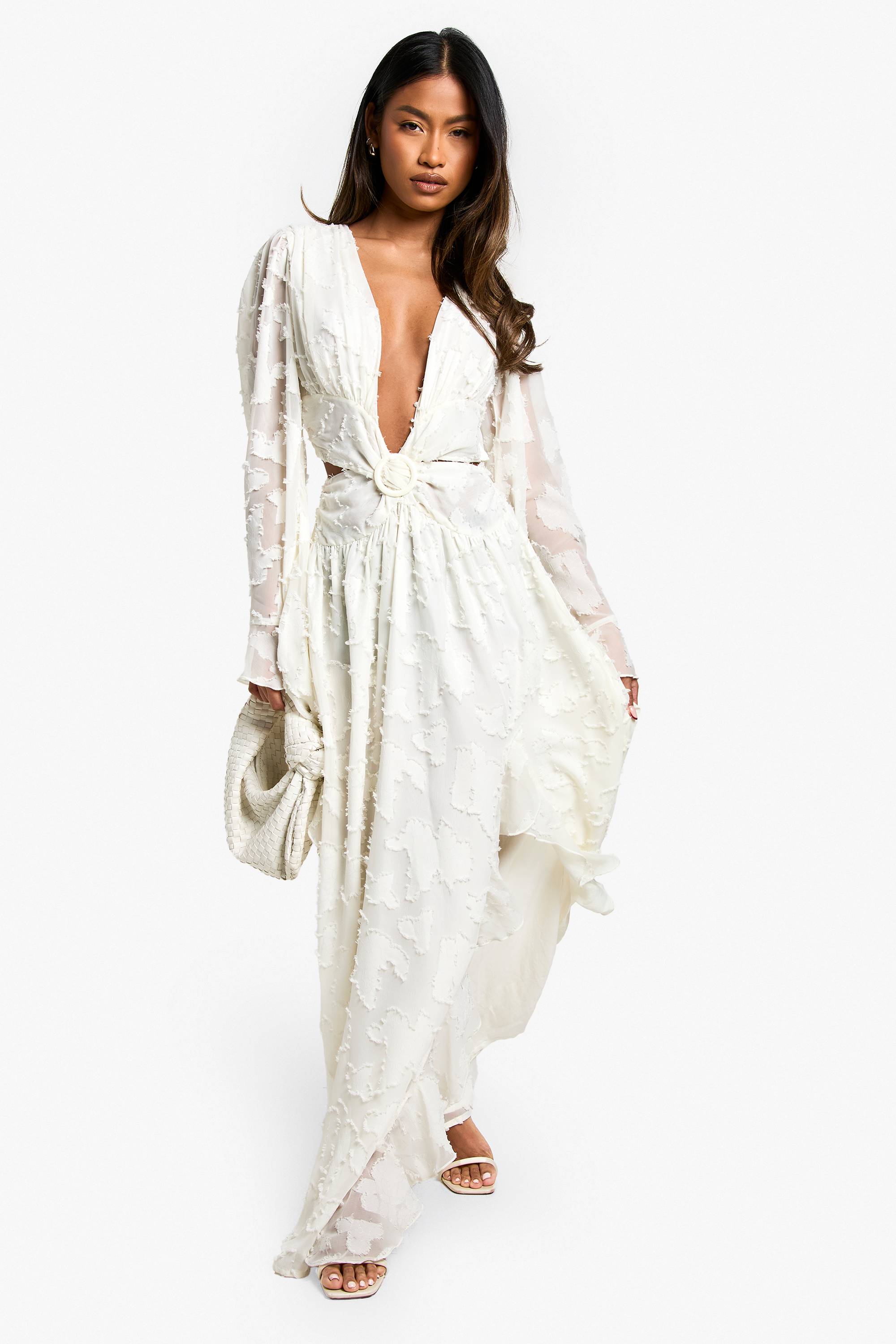 boohoo Robe Maxi Découpée Texturée