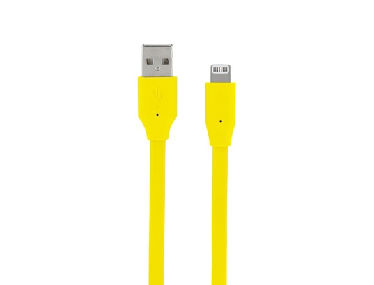 MOOOV - Kit accessoires smartphone Câble neon mfi / usb-a plat pour iphone ipad 1 m - jaune