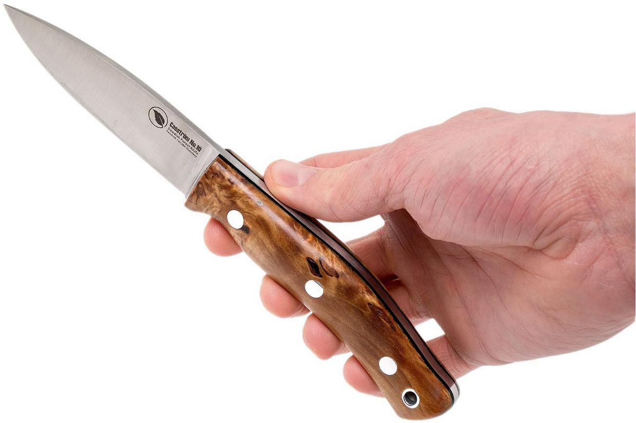 Casström No. 10 Swedish Forest Knife Curly Birch, 14C28N Flat Grind 13118