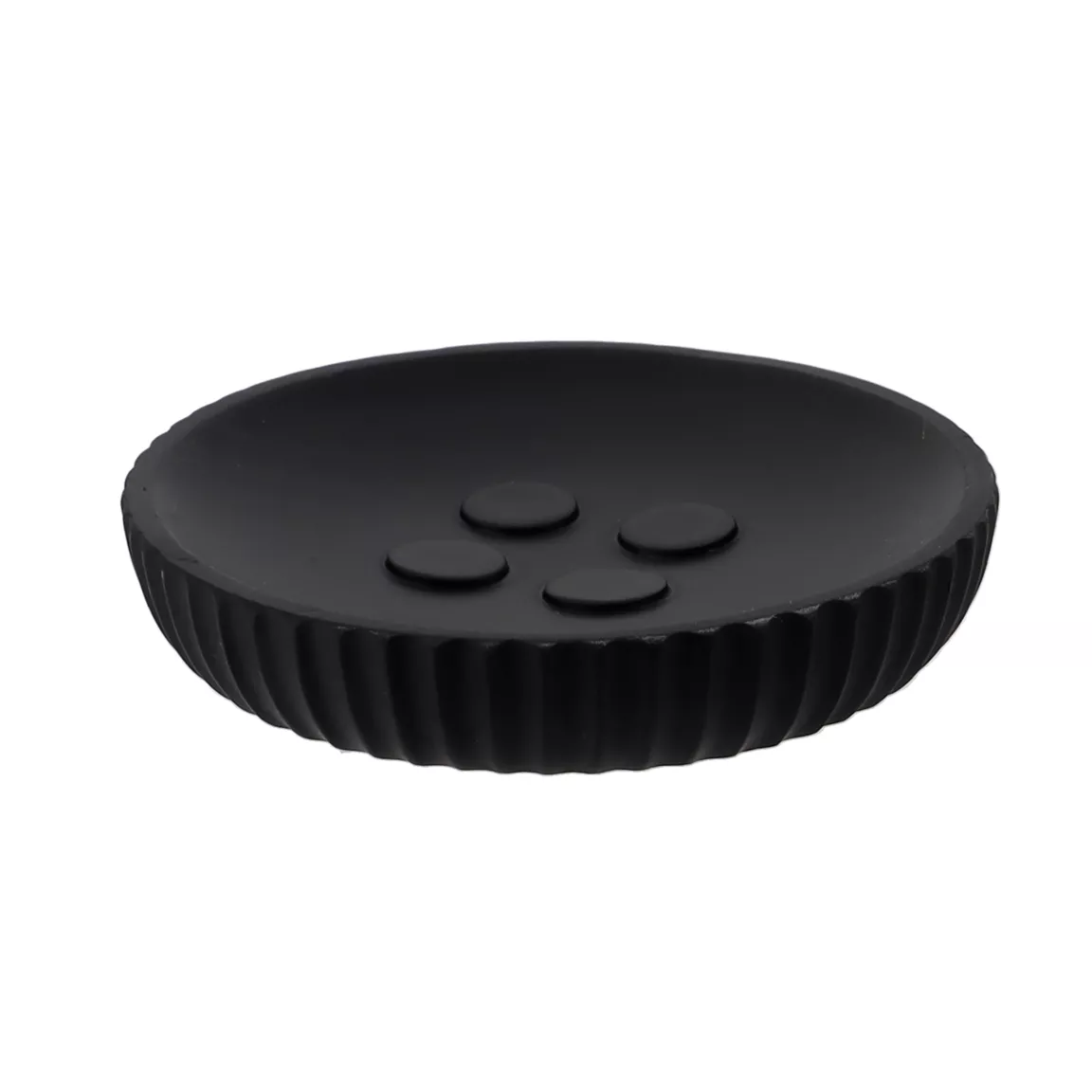 Set d'accessoires salle de bain résine Strié Noir