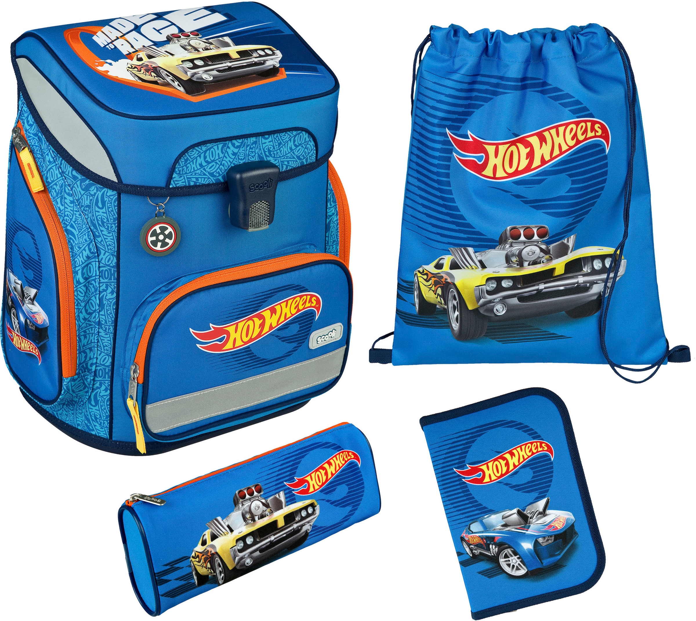 Scooli Schulranzen »EasyFit, Hot Wheels« Reflektoren